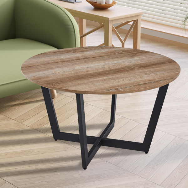 Table basse vintage Carmen | Décor vieux chêne | H 45 x L 80 x P 80 cm