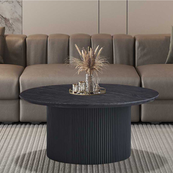 Table basse Lagos | Ø80 x 38 cm | Marron foncé