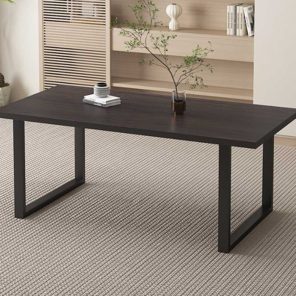 Alexander 180cm Table brun foncé | Pieds en métal | MDF plateau