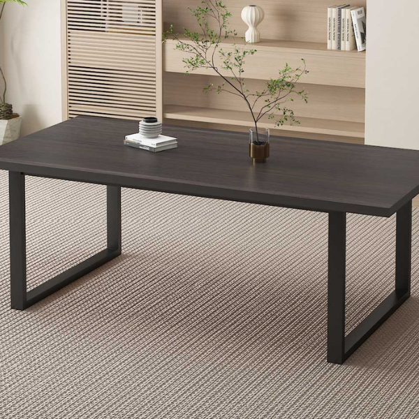 Alexander 200cm Table brun foncé | Pieds en métal, plateau en MDF