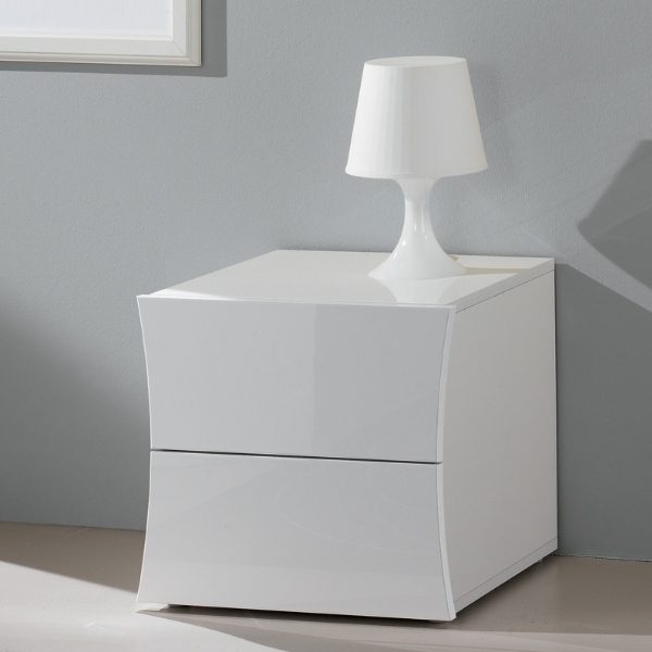 Table de chevet Fonte | 50 x 40 x 41,3 cm | High Gloss White