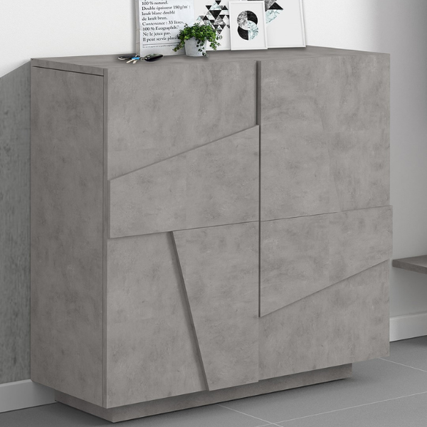 Armoire à chaussures Gin 81 cm-Bronx Ciment