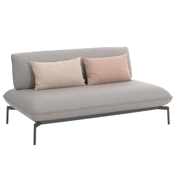 Banc deux places pour le jardin Todo | 160 x 95 x 80 cm | Gris clair