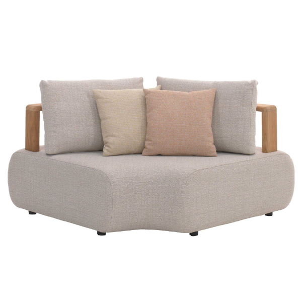 Banc d'angle jardin Mila | 170 x 100 x 80 cm | Beige