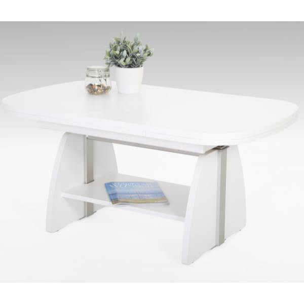 Table basse Vienna 108/157x67x52/71 cm-blanc
