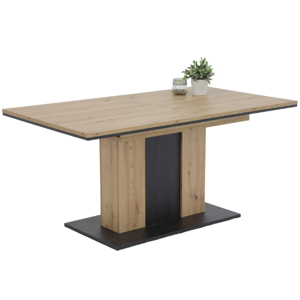 Table de salle à manger Atnalta 160/210x90 cm-artisanat/bois brûlé