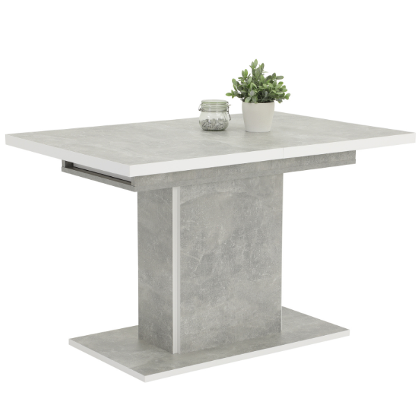Table à manger Alies 120/160x80 cm-béton