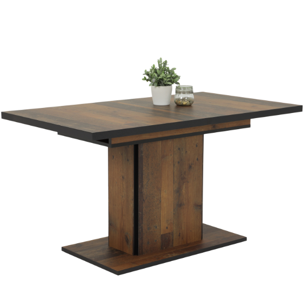 Table de salle à manger Ryana 120/160x80 cm-Bois ancien