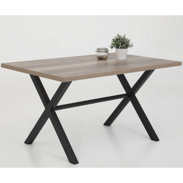 Table à manger Bonnie 140x90 cm-chêne sauvage/anthracite
