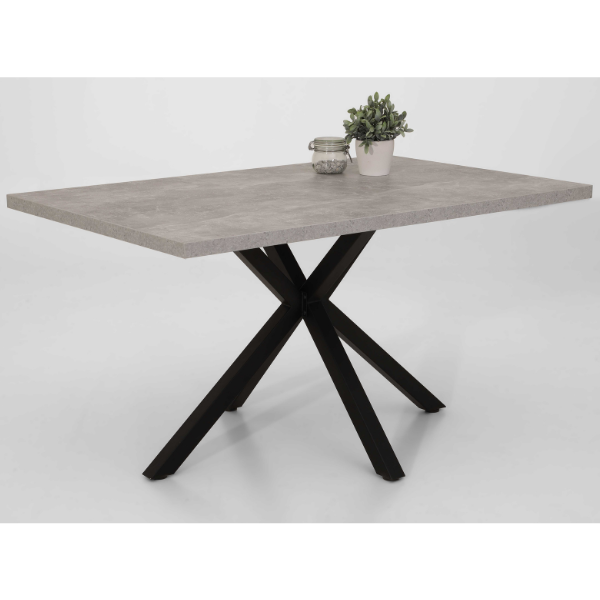 Table de salle à manger Leonne 140x90 cm-béton