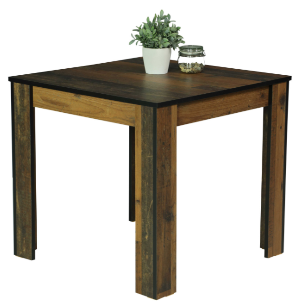 Table de salle à manger Reyka 80x80 cm-Bois ancien