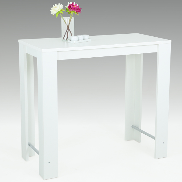 Table de bar Friedl 120x58 cm-blanc