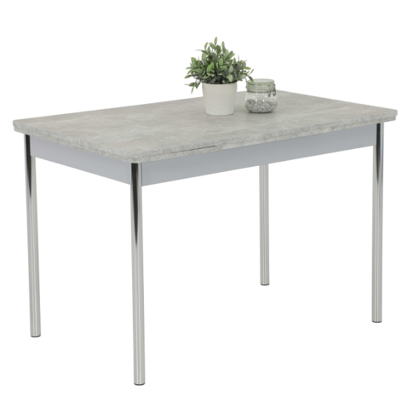 Table de salle à manger Harriet 176x70 cm-Beton/chrome