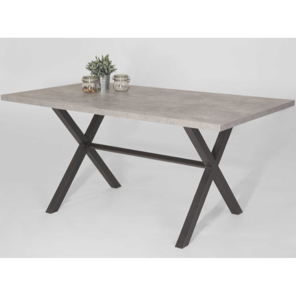 Table de salle à manger Kijara 160x90 cm-aspect béton/anthracite