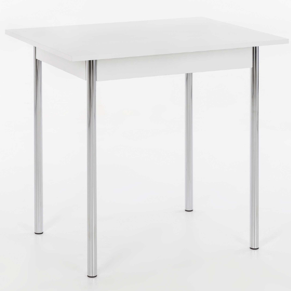 Table de salle à manger Kolette 90x65 cm-blanc/chrome