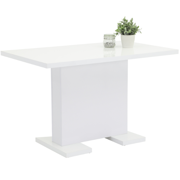Table de salle à manger Yvania 120x75 cm-blanc brillant