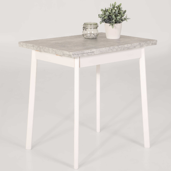 Table de salle à manger Trina 75/112x55x74 cm-béton/blanc