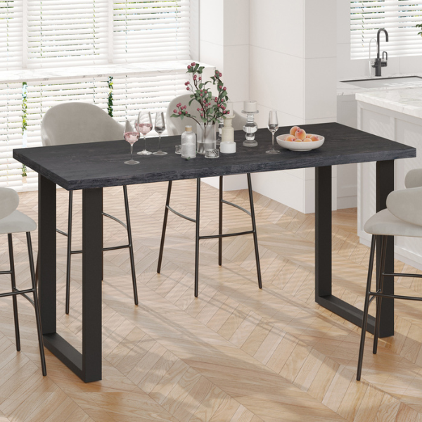 Table de bar Alexander - 180x80x93cm - brun foncé