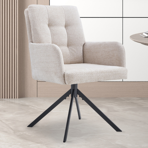 Chaise pivotable Granada | pieds en métal | beige