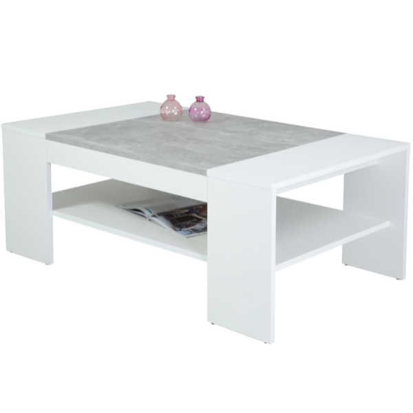 Table basse Verania-blanc/béton