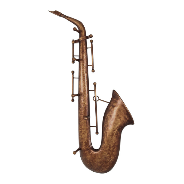 Porte-manteau saxophone - 26x7x69 cm - Marron/métal