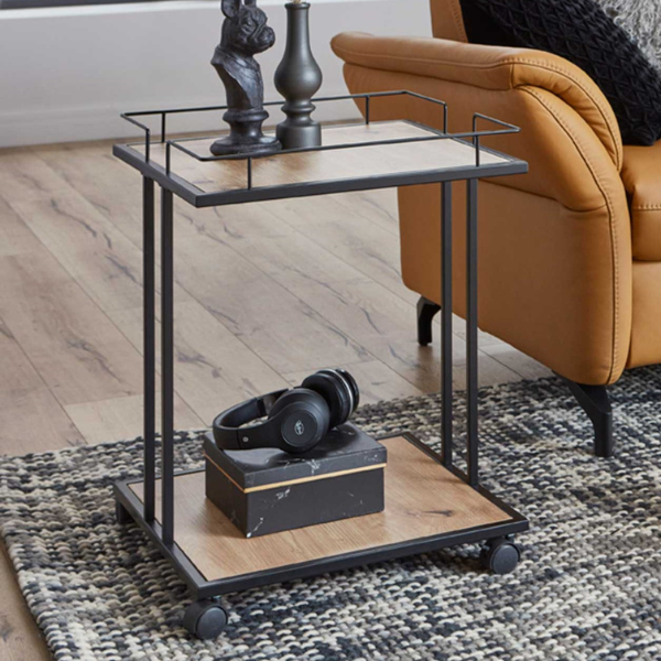 Table d'appoint Berenice - 45x45x60 cm - MDF/acier