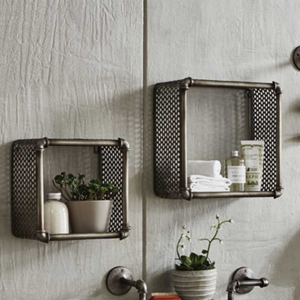 Support mural Willy - 31x19x31 cm - Acier/argent