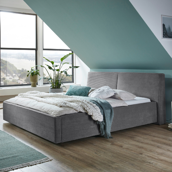 Lit coffre Mitoma | 180 x 200 cm | Design gris