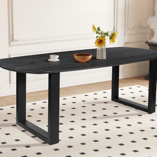 Table à manger Tommy 220x100 cm - ovale danoise - Noir