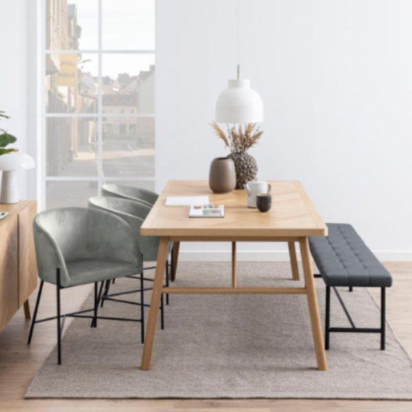 Table de salle à manger rectangulaire Galway - 200x100x75 cm - Chêne