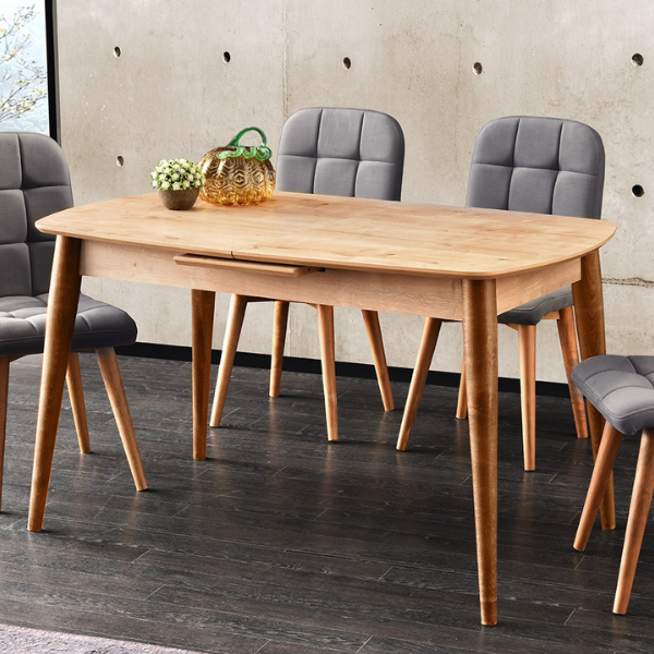 Table de salle à manger Vella | 100% MDF | Pieds en plastique | Chêne saphir