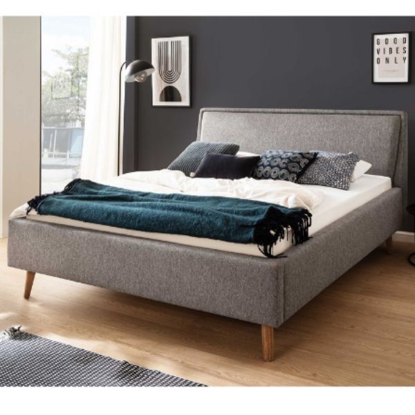 Lit double Estee 160x200cm - gris/chêne