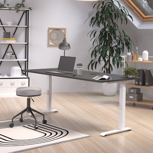 Bureau Hermoso | 180 x 80 x 91 cm | Design noir et blanc