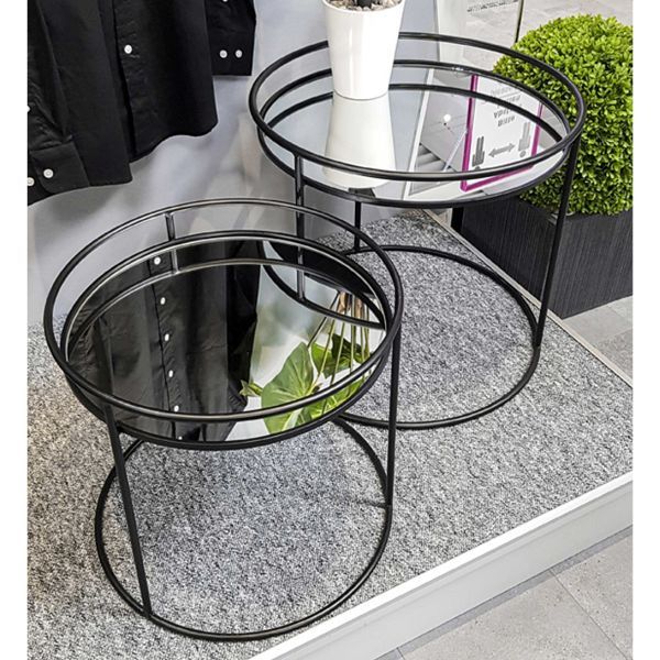 Ensemble de tables d'appoint | Ø42 cm x 52 cm | Noir