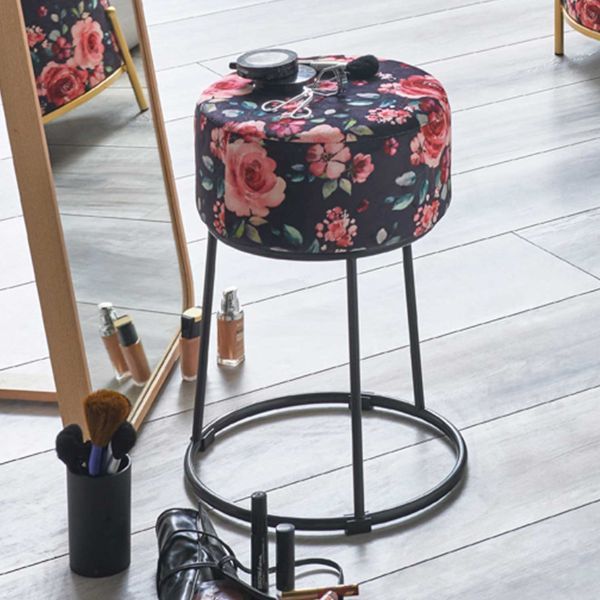 Tabouret | Ø30 cm x 46 cm | Motif floral