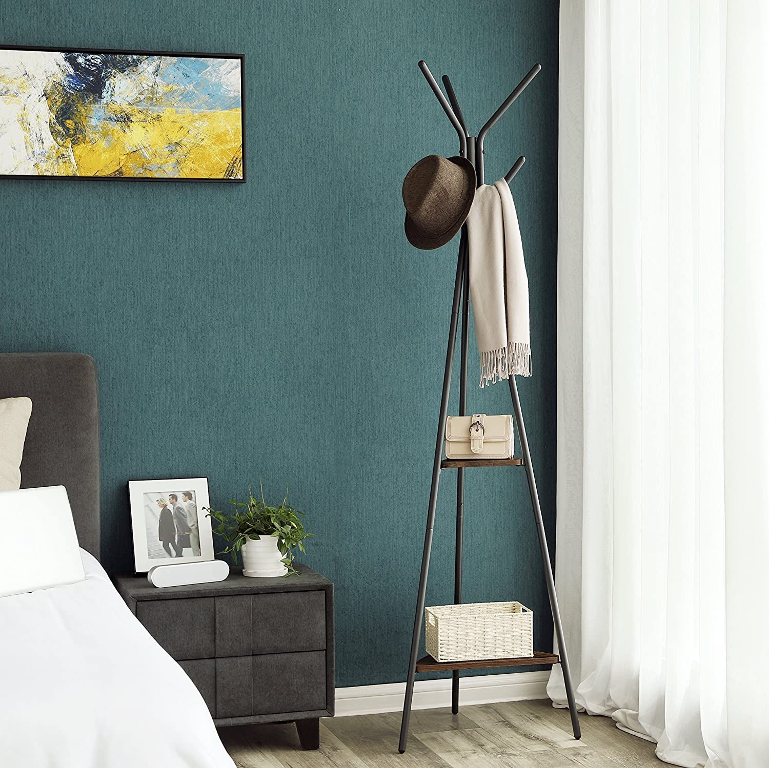 Portemanteau Nadim industriel - noir/brun rustique