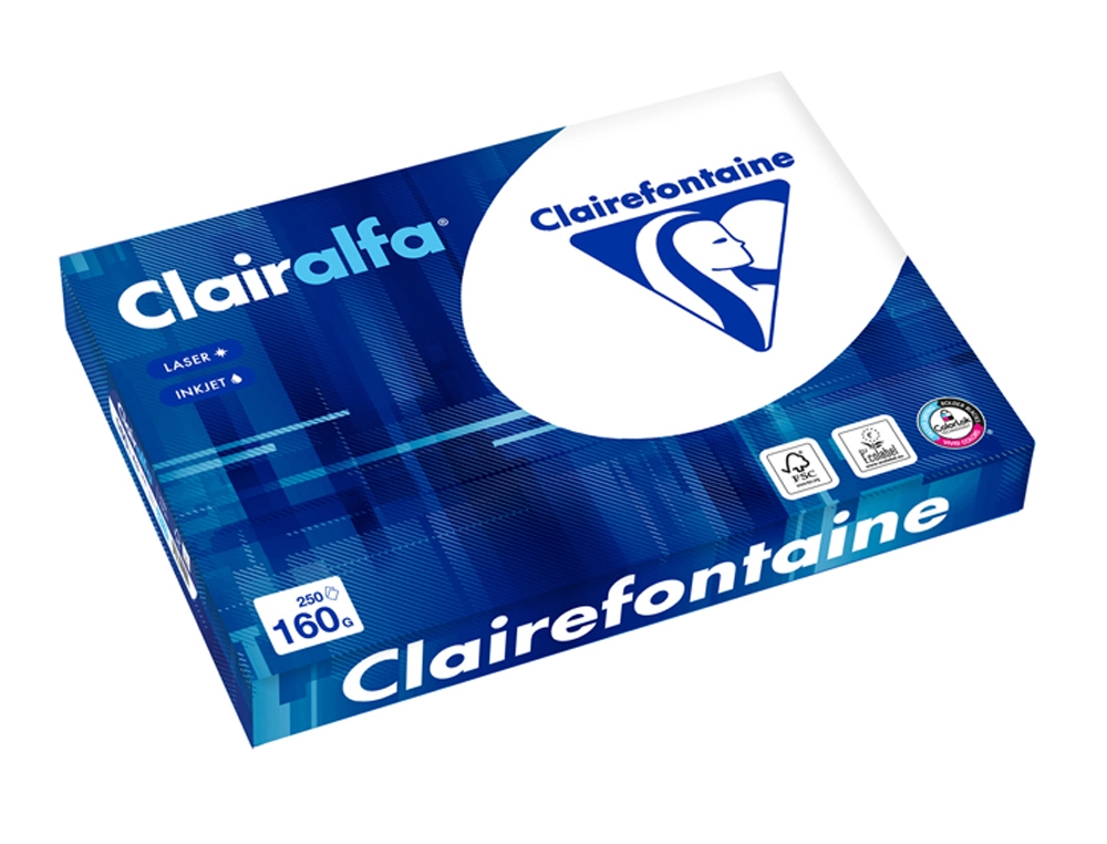 Ramette clairefontaine clairalfa indice de blancheur cie 170 a3 250 feuilles 160g