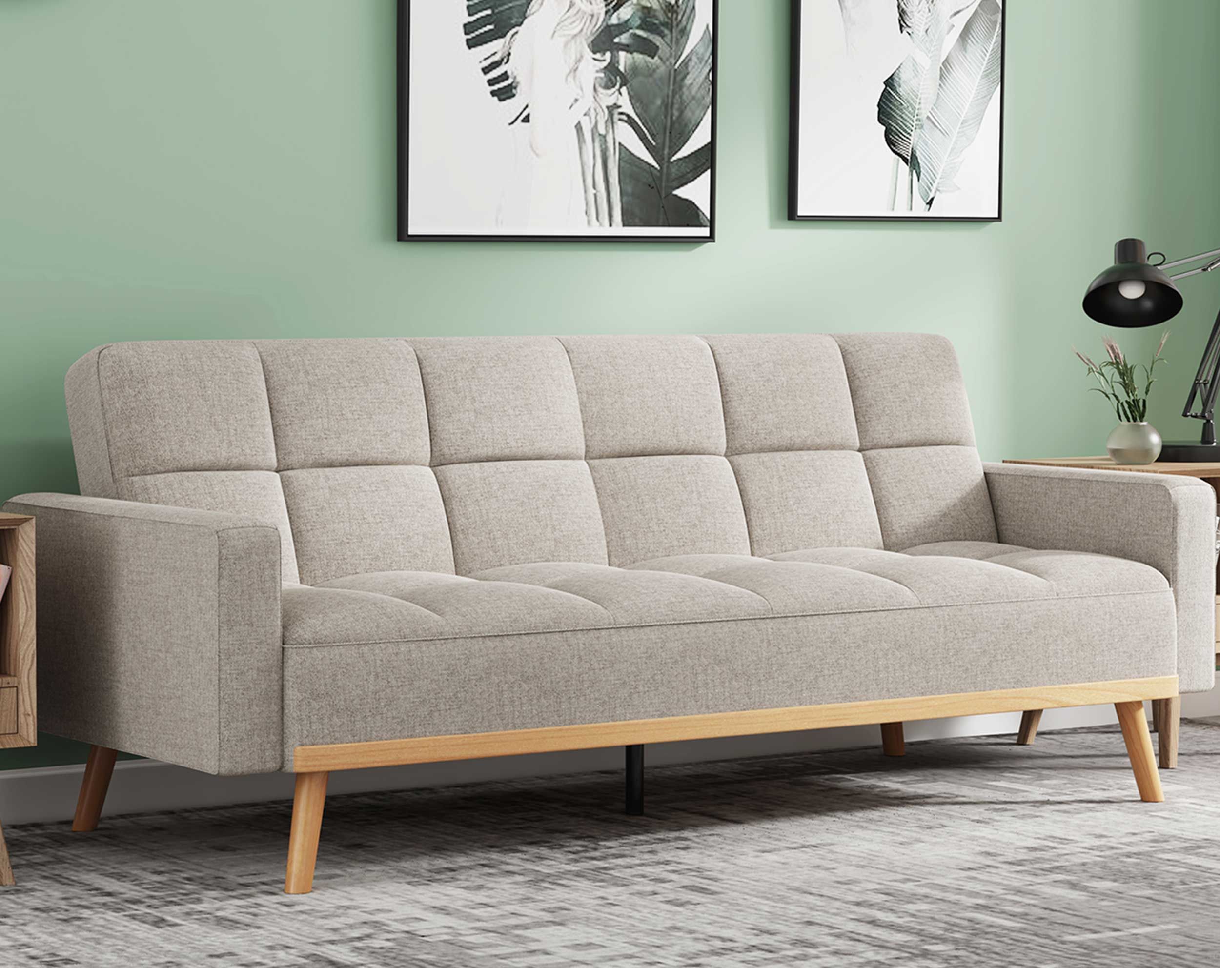 Canapé lit Adana | 214 x 84 x 84 cm | Beige