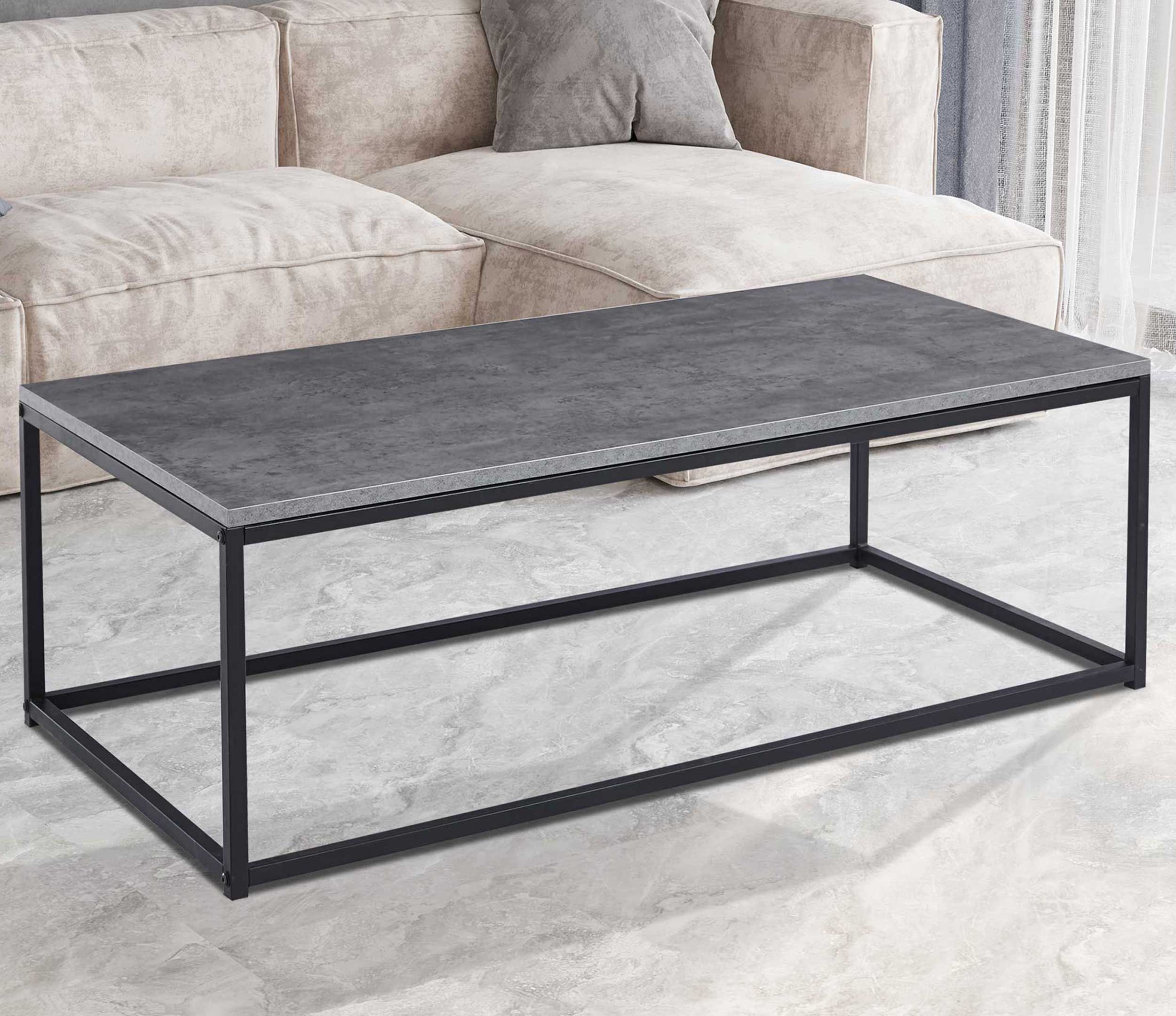 Table basse Dallas béton- H-H 40 x L-L 120 x P-P 60 cm