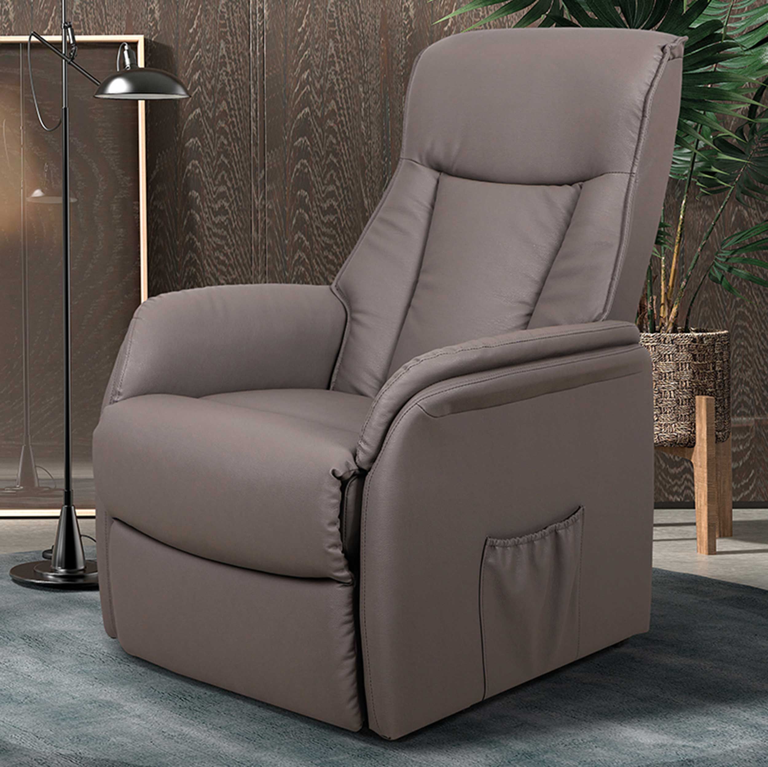 Fauteuil relax électrique Miranda-taupe