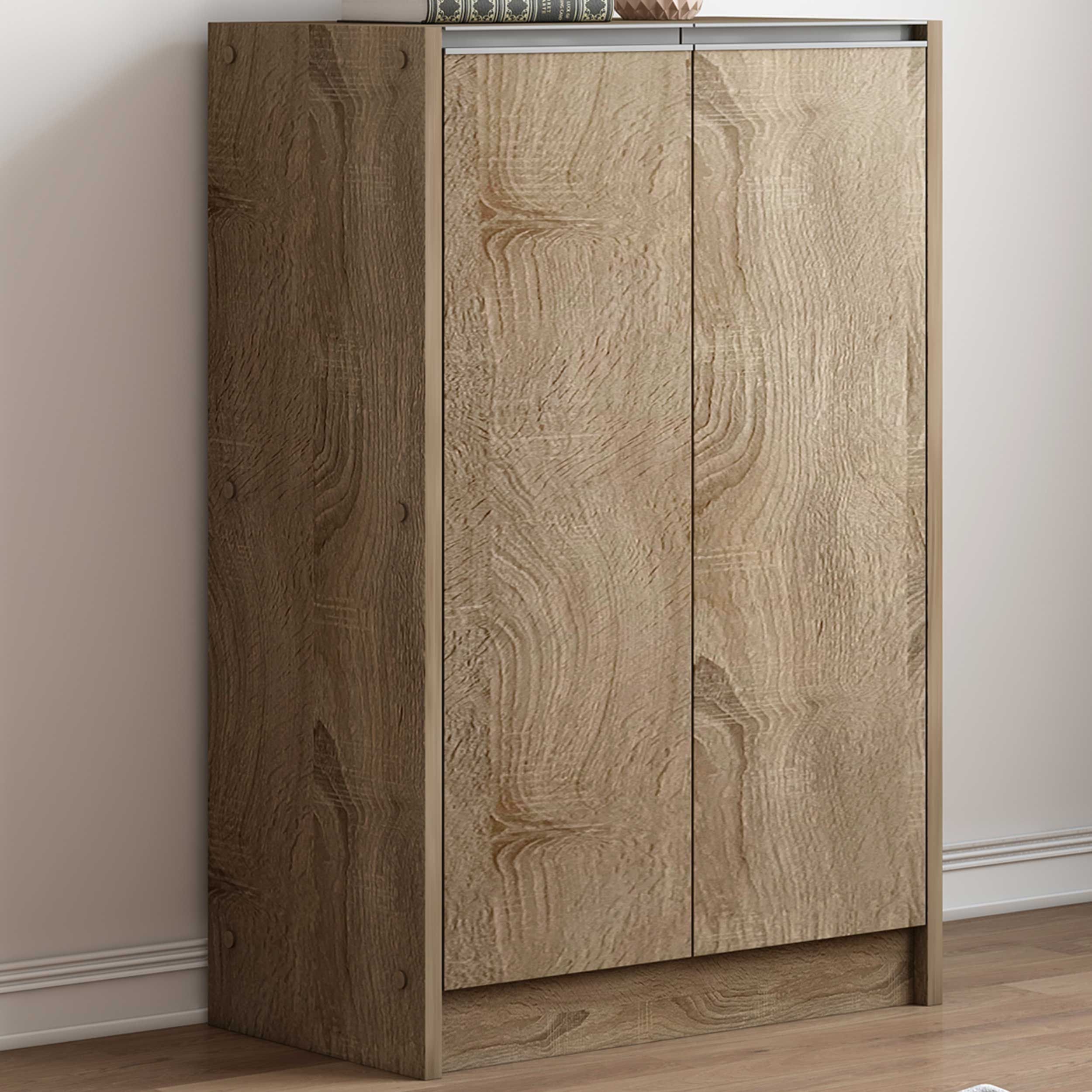 Armoire à chaussures 'Lilly' Sonoma | 2 portes en aggloméré | H90 x L60 x P35 cm