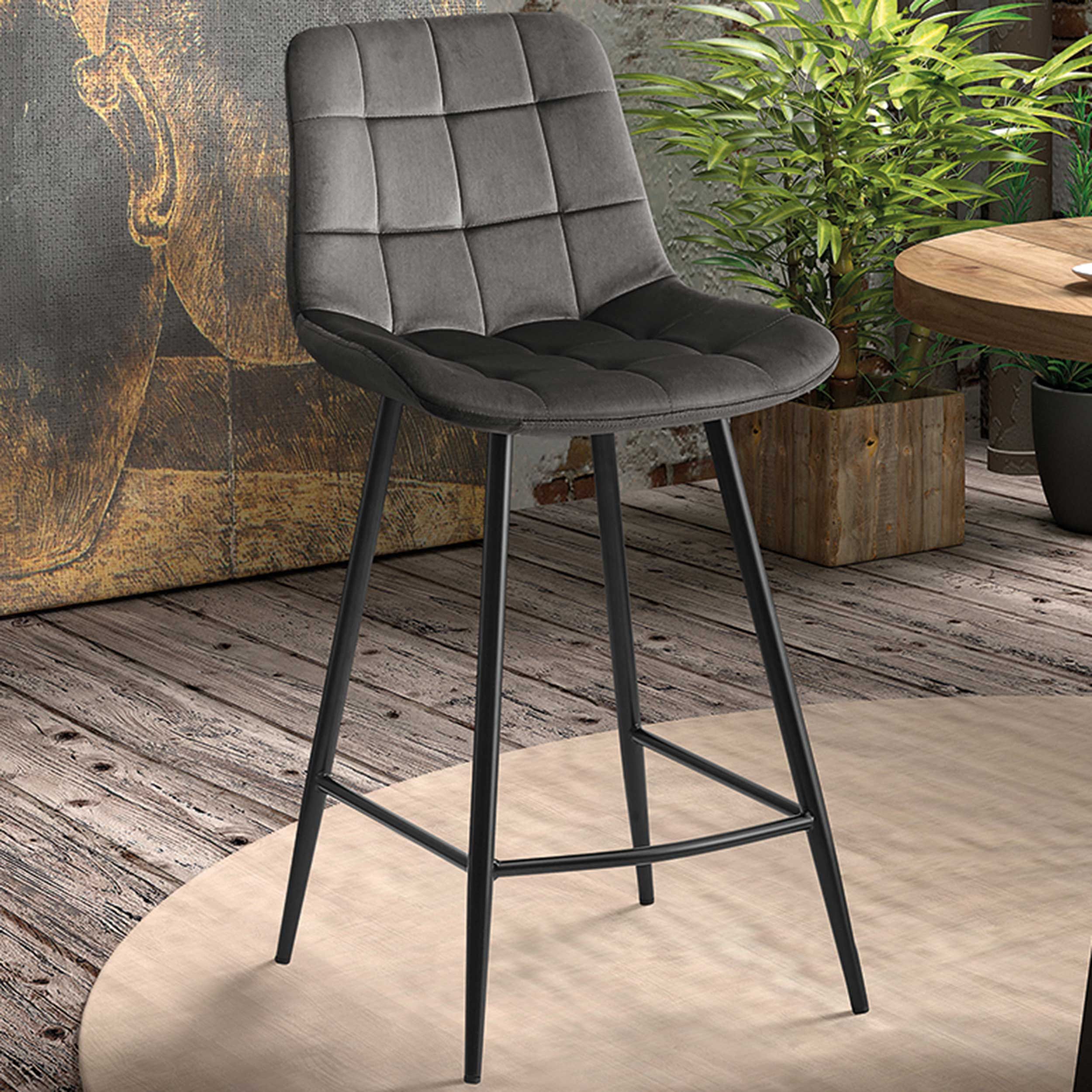 Tabouret de bar Tanja-taupe