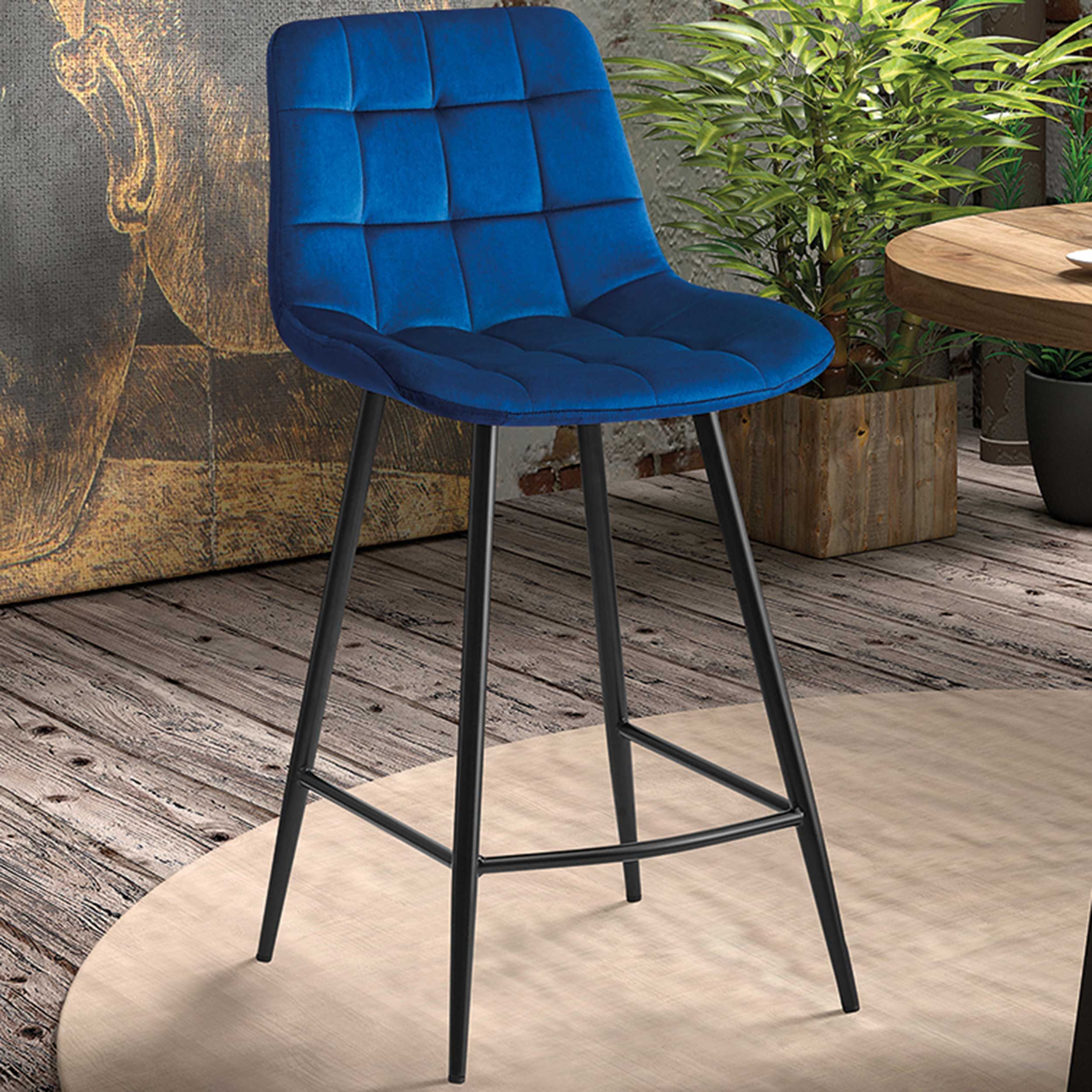 Tabouret de bar Tanja-bleu