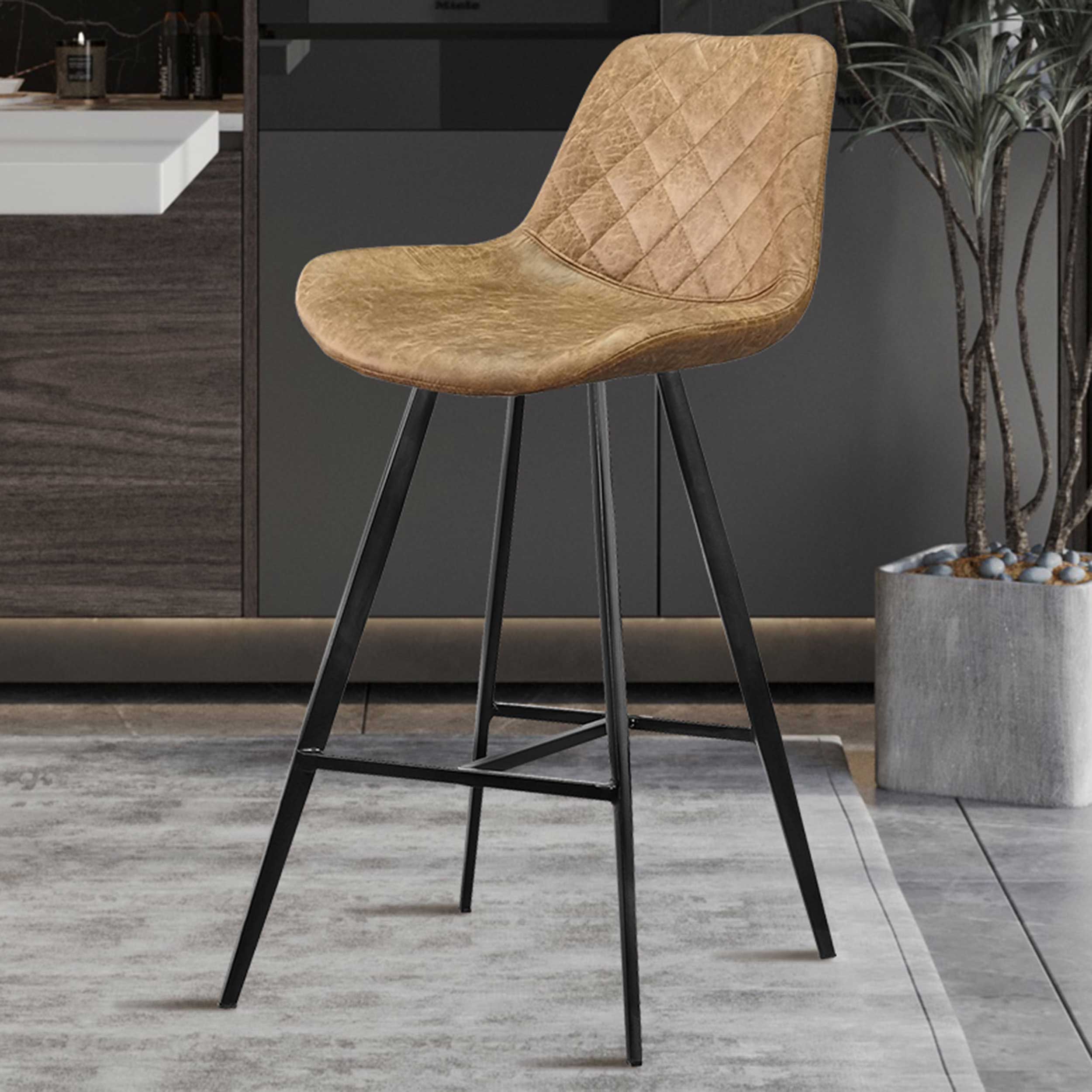 Tabouret de bar Alizette 103 cm-cognac