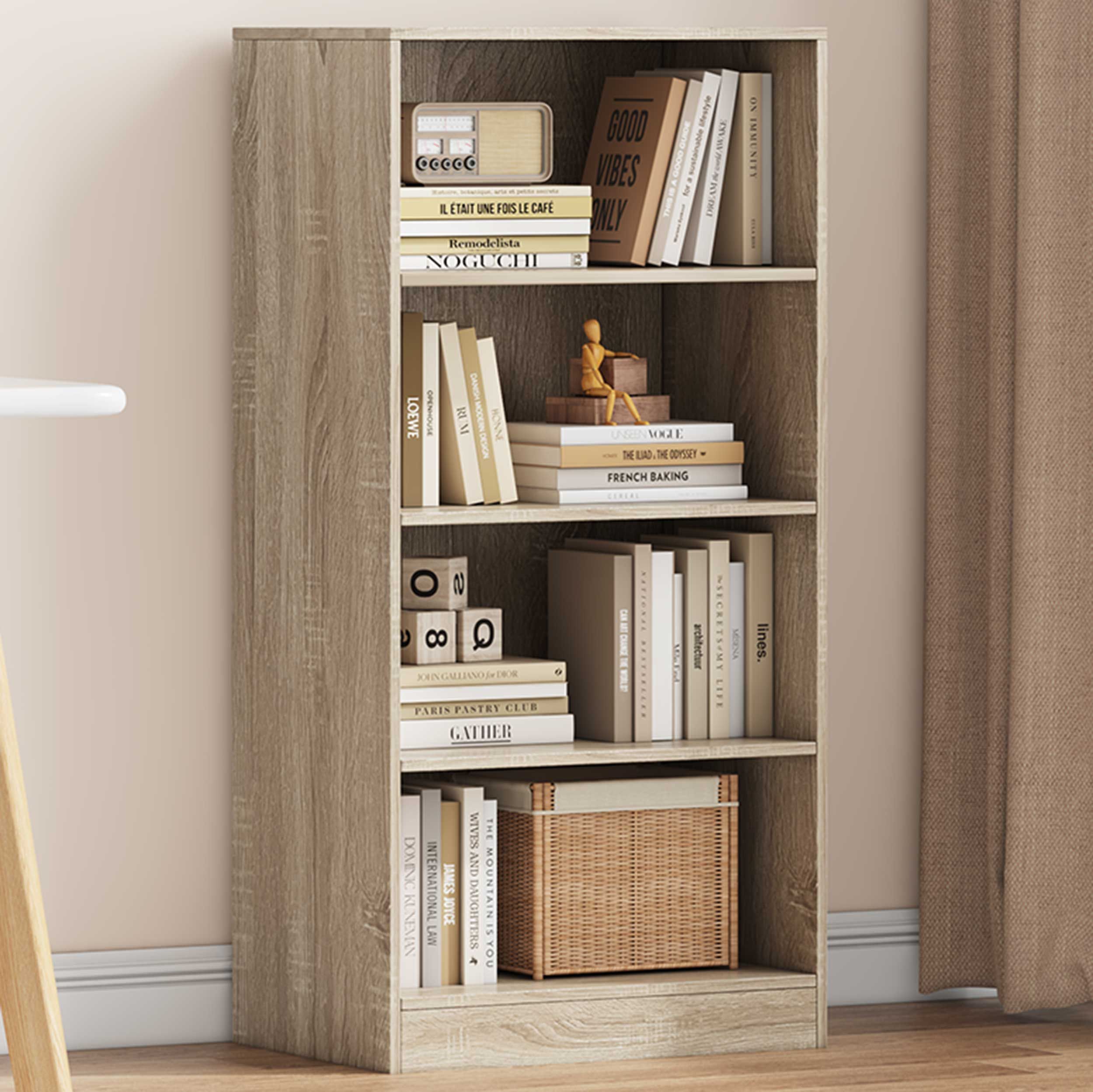 Bibliothèque Stacy 55 cm 3 étagères-chêne sonoma