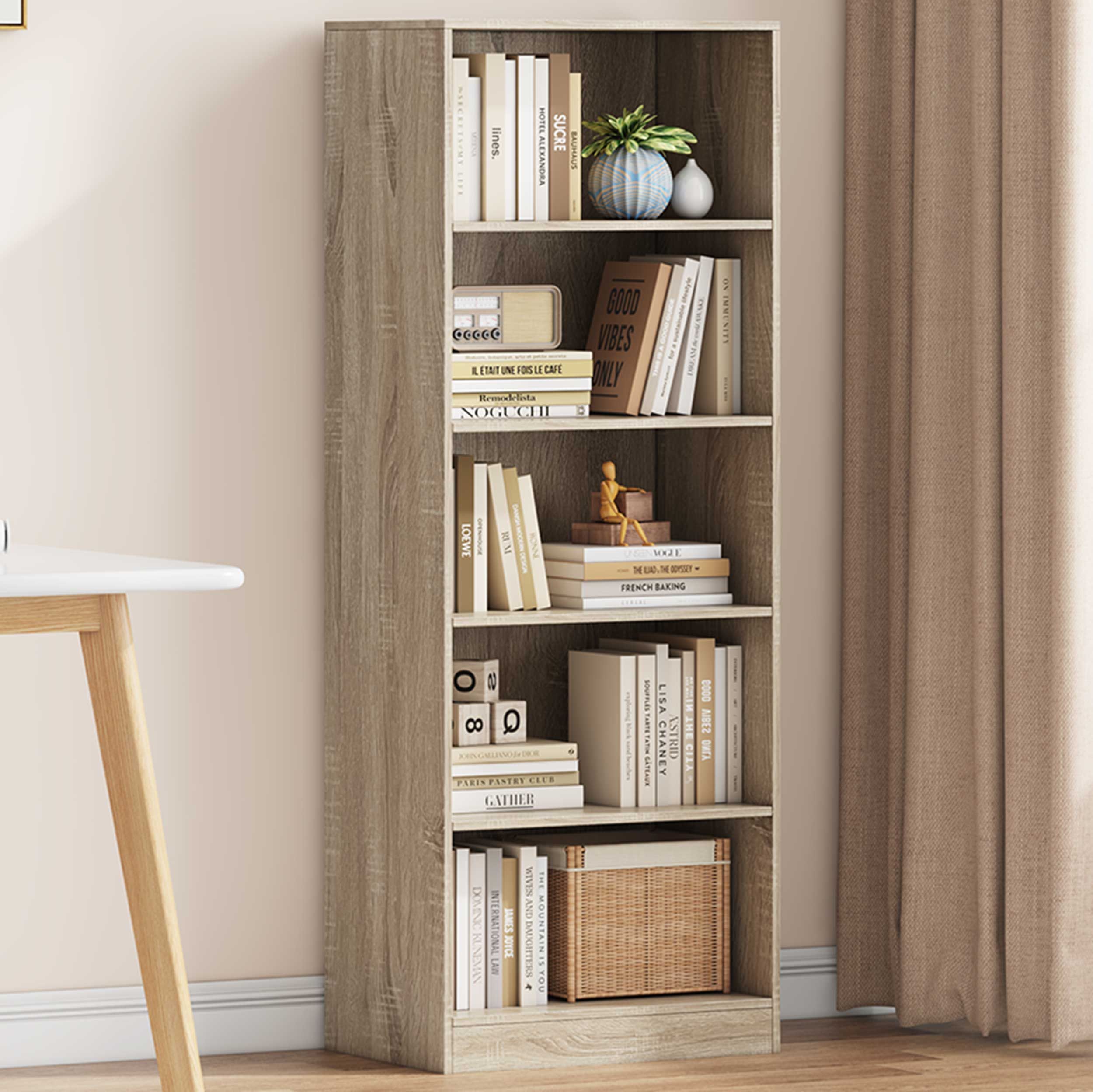 Bibliothèque Stacy 55 cm 4 étagères-chêne sonoma