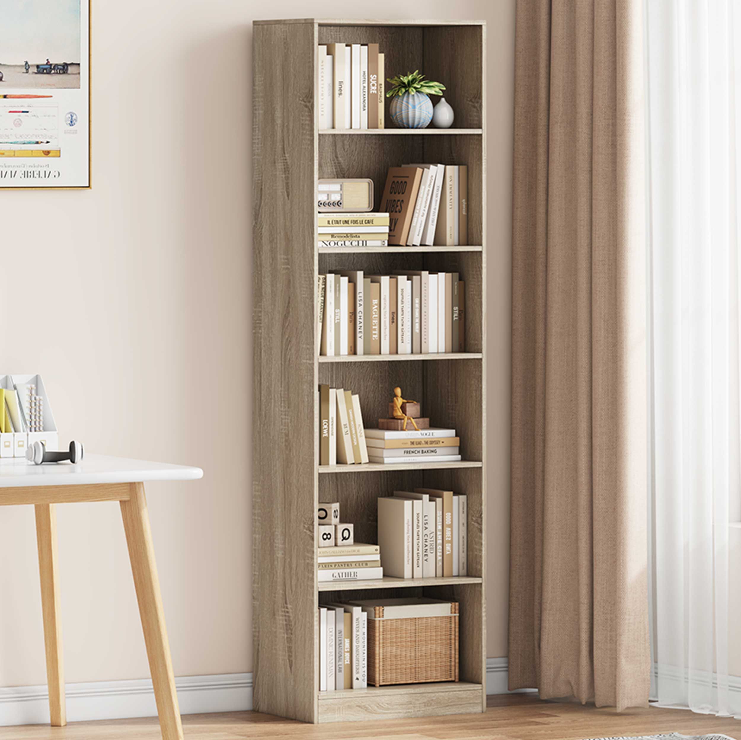 Bibliothèque Stacy 55 cm 5 étagères-chêne sonoma