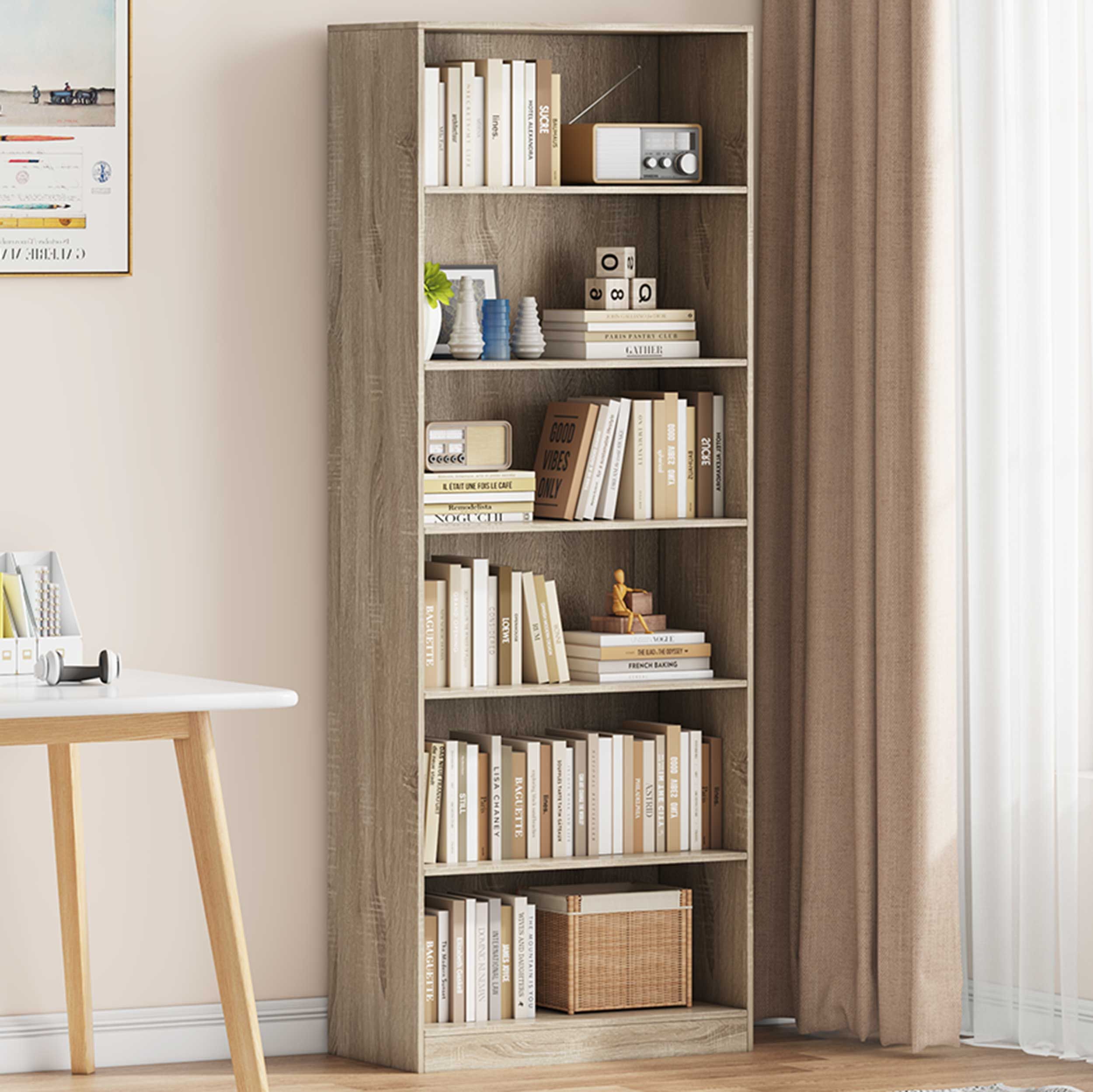 Bibliothèque Stacy 72 cm 5 étagères-chêne sonoma