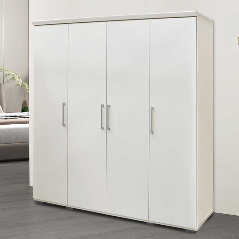Armoire Nikkie | 183x160x52cm | 4 portes | blanc