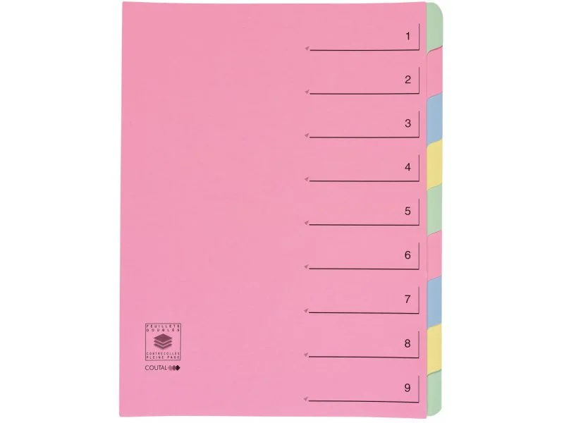 Trieur coutal carte eco 9 compartiments dos extensible coloris assortis